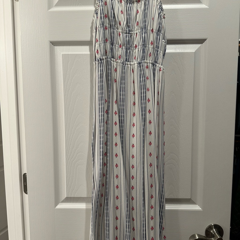 Japna Boho Striped Maxi Dress with Smocked Bodice